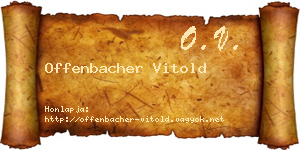 Offenbacher Vitold névjegykártya
